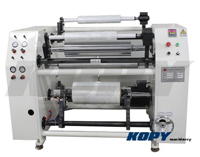 semi-automatic stretch film rewinding machine